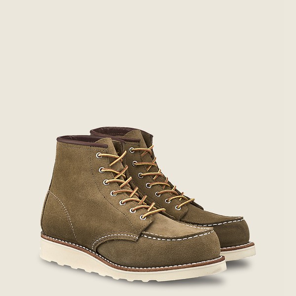 Red Wing Heritage Bot Bayan - 6-Inch Classic Moc – Short Mohave Deri - Zeytin Yeşili - 34YJUREWO